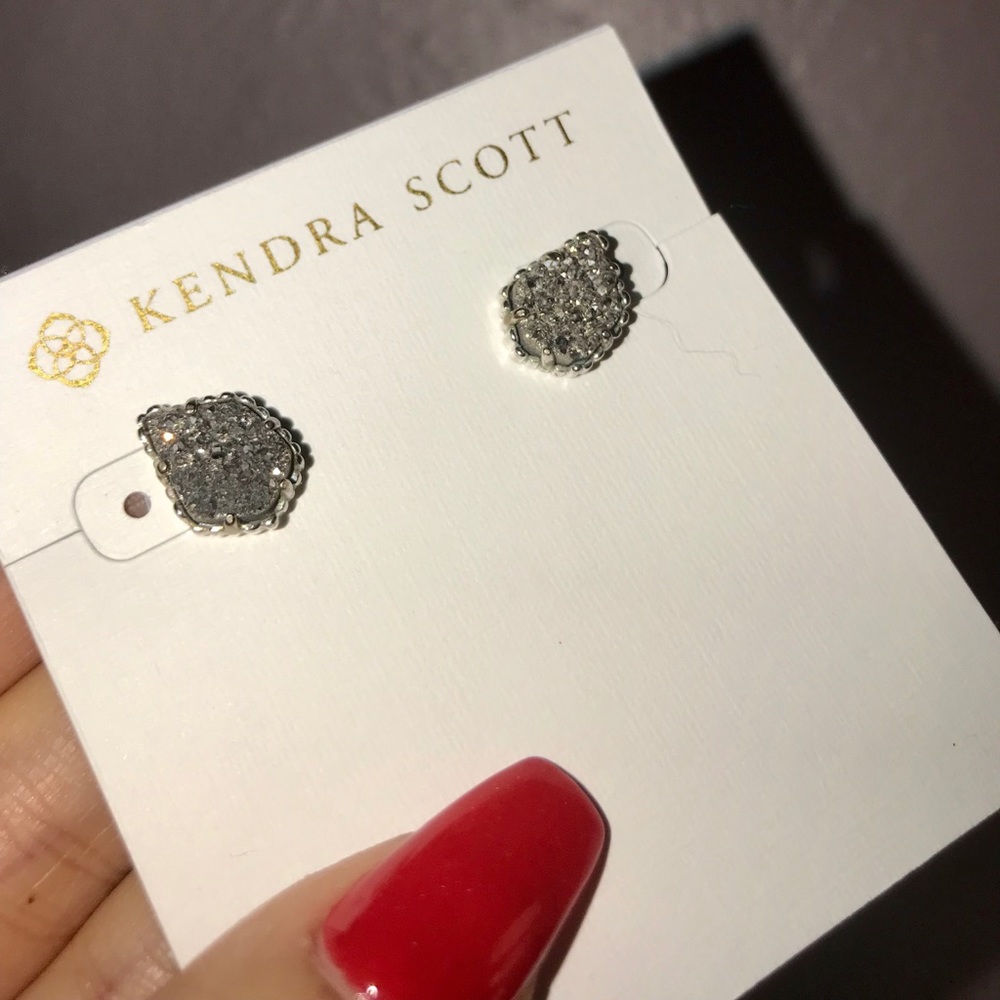 Kendra Scott Tessa stud platinum drusy silver